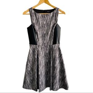 Faux leather detail dress